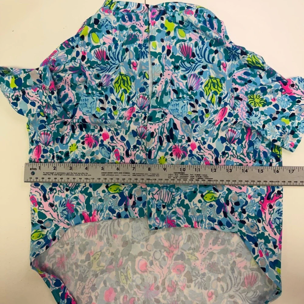 Lilly Pulitzer Dog Pajamas Blue Pink Sea Life Print Pet Shirt L/XL RN 88189